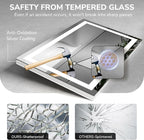 USHOWER LED Bathroom Mirror 55x30 Inch Tempered Glass - Image 6