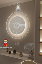 Large Luxury LED Backlit Wall Clock – Pendulum Roman Numeral Metal Ring - Image 3
