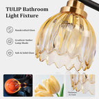 TALOYA Bathroom Vanity Light Fixtures, 4-Light Black and Gold Wall Lights - Image 3