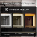 LED Bathroom Mirror, 48 x 36 Inch Anti-Fog Wall Mirror - Image 4