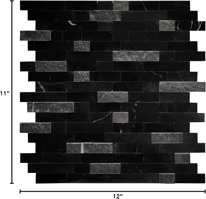 SUNWINGS 5-Sheet Peel and Stick Mosaic Natural 3D Stone Self Adhesive Marble - Image 10