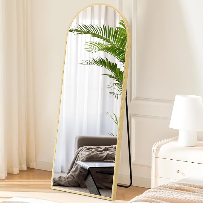 Sweetcrispy 64"x21" Arched Full Length Mirror, Leaning or Standing Full Body - Image 3