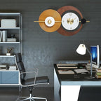 Wall Clock Modern Battery Operated Big Clocks Metal and Wooden Nordic Style - Image 3