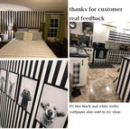 Guvana 197"x17.7" Black and White Stripe Contact Paper Peel and Stick Wallpaper - Image 5