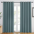 NICETOWN Blackout Greyish Blue Curtain - Image 2