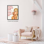 noxozoqm 70s Pink Sexy Women Poster Funky Funny Quote Wall Art Retro Housewife - Image 4