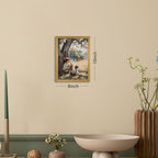 Wood Framed Canvas Wall Art, Vintage Boy and Dog Painting Poster, Countryside - Image 5