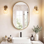 DUMOS 20" x 30" Oval Bathroom Mirror, Tempered Glass, Morden Vanity Mirror - Image 7
