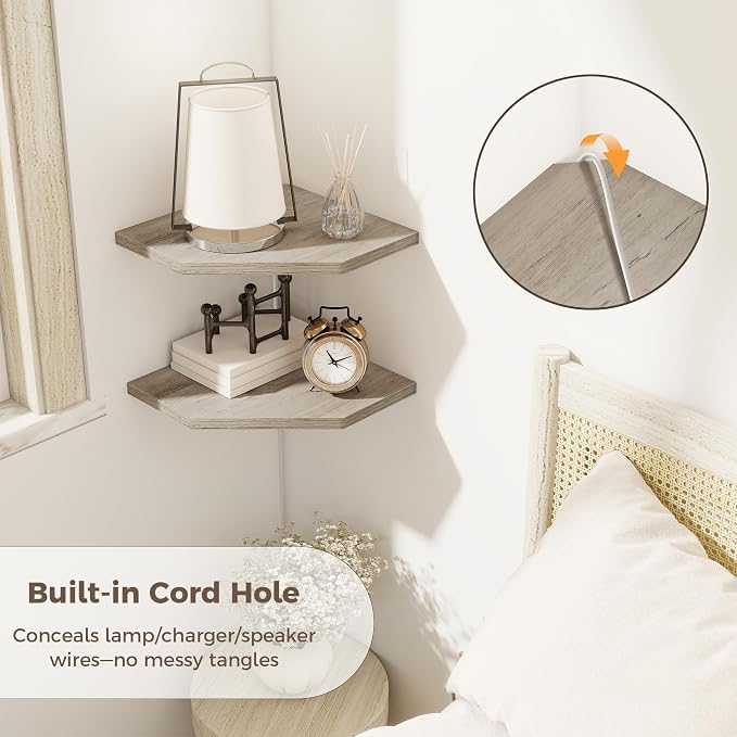 Corner Shelves 4-Pack for Bathroom & Kitchen, Space-Saving Floating Corner Wall - Image 3