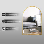 HARRITPURE 2Pcs Arched Bathroom Mirror ​Wall Mounted Mirror Aluminum Alloy Frame - Image 5