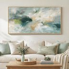 Large Framed Sage Green Abstract Wall Art by Cuspin