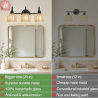 Bathroom Light Fixtures, 3-Light Black Vanity Light - Image 4