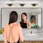 LOAAO 72X36 Inch Black Metal Framed Bathroom Mirror - Image 2