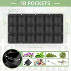 LITLANDSTAR 18 Pockets Hanging Grow Bags, 2 Pack Horizontal Wall Planter Plant - Image 3