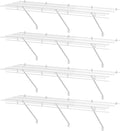HAUSHOF Closet Shelves Wall Mounted 4-Pack, 4ft x 16in White Metal Wire Shelving by HAUSHOF