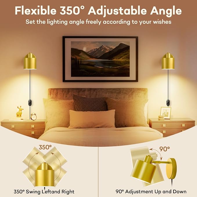 Lightess Plug in Wall Sconce - Image 5