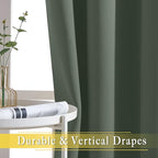 NICETOWN Sage Green Sliding Door Curtains 95 inches Long - Image 6