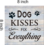 Funny Farmhouse Dog Canvas Wall Art Decor Dog Kisses Fix Everything Rustic Sign - Image 2