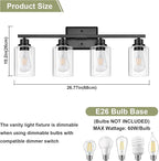 Unicozin Modern Bathroom Light Fixtures, 4 Light Vanity Lights Over Mirror - Image 5