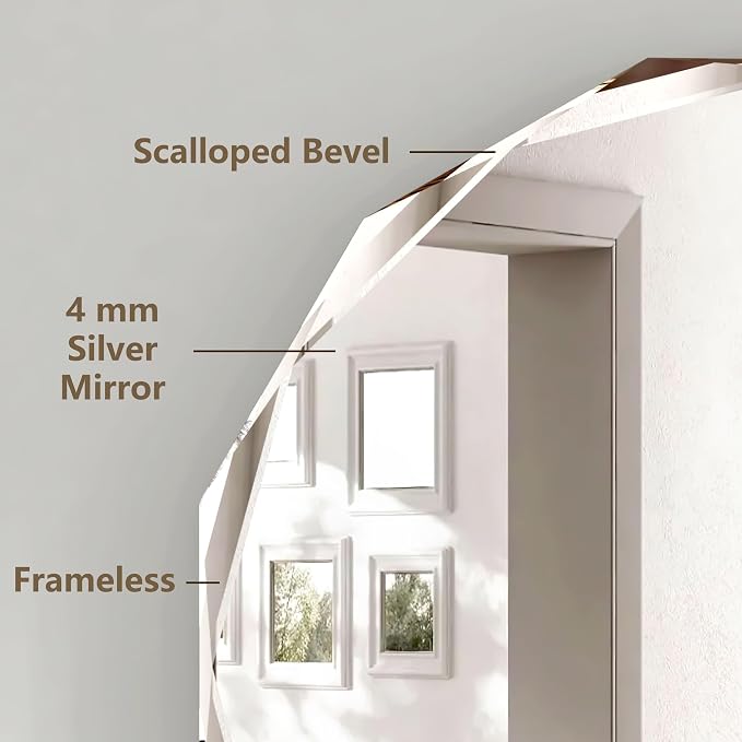 Bathroom Mirrors for Over Sink, Round Frameless Mirrors for Wall, 24x24 Inch - Image 3