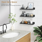 Forbena Black Floating Shelves for Wall, Bahtroom Wall Shelves Over Toilet - Image 5