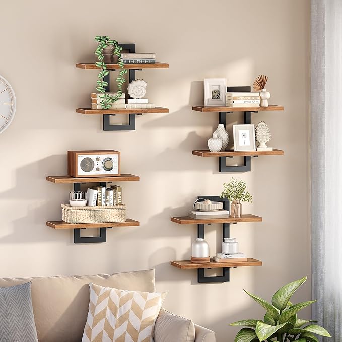 HOOBRO Floating Shelves, 15 Inch Wall Shelf Set of 4, Wall Mounted Storage by HOOBRO