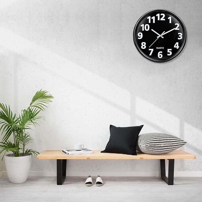 Plumeet 12'' Wall Clock, Battery Operated Wall Clocks Silent Non-Ticking Quartz - Image 7