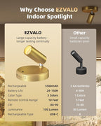 EZVALO LED Spotlight Indoor, 5500mAh Rechargeable Battery-Powered Picture Lights - Image 8