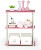 Furinno TURN-N-TUBE Storage Shelves, 3-Tier Book Shelf, Corner Shelf, Toolless - Image 6