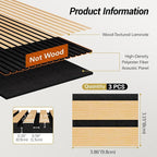 TONOR Wood Veneer Acoustic Panel Color Sample, 3.86''x3.15''x0.74'' Wood Slat - Image 2