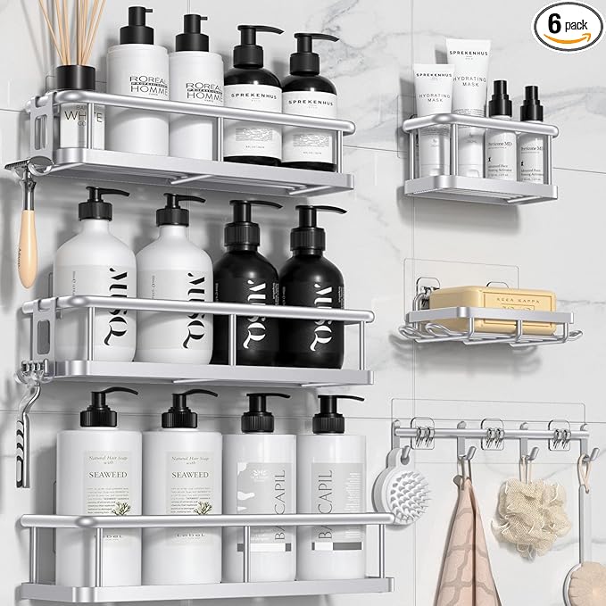 YASONIC Shower Caddy, 6 Pack Large Capacity Bath Organizer by YASONIC