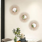 3 Pack Metal Mirrors for Wall Sunburst Wall Mirrors Home Décor Decorative - Image 5
