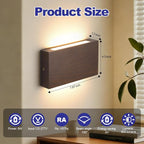 Wood Wall Sconce Indoor Wall Lights Hardwired 2 Pack Up and Down，wall Lights - Image 2