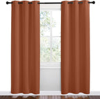 NICETOWN Bedroom Small Blackout Curtains 78 inches Long, Burnt Orange, 1 Pair - Image 2