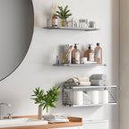 Fixwal 3+1 Tier Bathroom Floating Shelves Over Toilet, 15.8in Farmhouse Rustic - Image 2