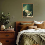 Framed Funny Leopard Canvas Wall Art, Vintage Sleeping Cheetah on Sofa Pictures - Image 8