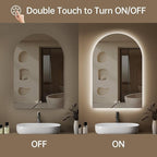 Arched Backlit Mirror Bathroom 20"x30"- Frameless LED Bathroom Mirror - Image 3