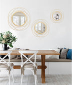 Large Round Mirror with Iron Metal Wire Frame Wall-Mounted Mirror - Image 6