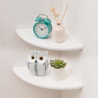 Corner Shelves, Floating Corner Shelf, Round End Wall Mount by Coamily