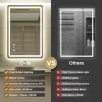 24x36 Inch Gold Framed LED Bathroom Mirror, Smart Bathroom Mirror - Image 3