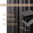 NICETOWN Patio Door Curtain Sound Blocking, Bedroom Privacy Room Divider - Image 3