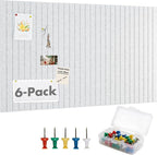 Cork Board Tiles for Wall with Push Pins, Removable 36" x 24" Slat Bulletin by Magrowill