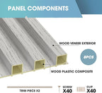 OUZUGIE WPC Acoustic Slat Wall Paneling, Living Room, TV Background, Study Room - Image 4