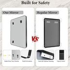 60X28 Inch Black Metal Framed Bathroom Mirror - Image 5