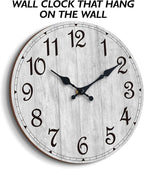 Wall Clock, Rustic Wall Clocks Battery Operated Silent Non Ticking, Country - Image 6