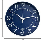 HZDHCLH 12inch Wall Clocks Battery Operated, Quartz Movement, Silent Non - Image 7