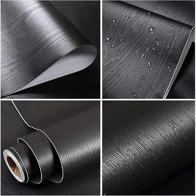 practicalWs Black Wood Contact Paper 23.6'' x 236.2'' Peel and Stick Wood - Image 4