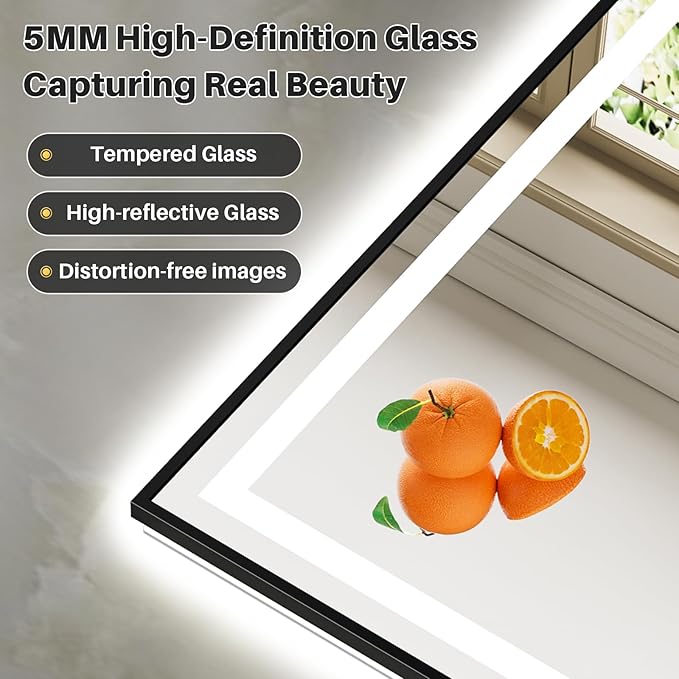40x30 Inch LED Bathroom Mirror - Image 7