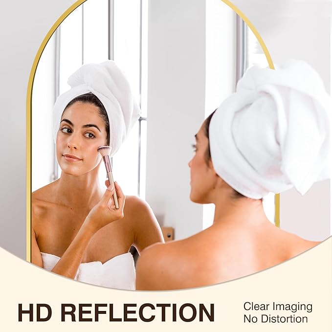 FICTOR Bathroom Mirror for Wall, Arched Vanity Bathroom Mirror for Over Sink - Image 3