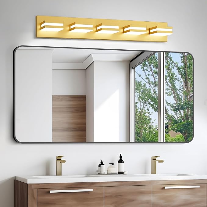 IZORRO LED Modern Bathroom Lights Fixtures, Brushed Glod Acrylic Wall Lighting - Image 6